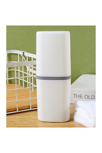 Mu Art Ahşap Travel type toothbrush and paste storage container