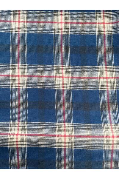 Mona Goods Flanel kumaş büyük ekose lacivert