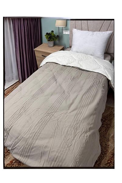 Clasy 100% Cotton Ranforce Single Double Sided Quilt Arakis V3 Brown Plain Pattern