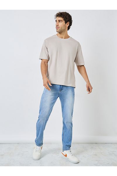 Styli Oversized Stay Humble Slogan Cotton T-Shirt