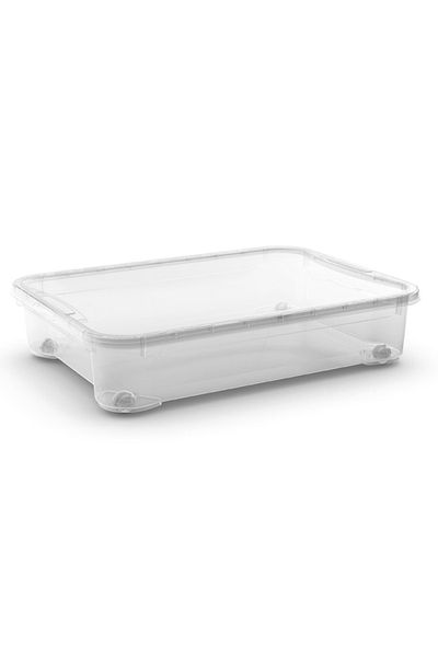 Keter T-Box XXM Transparent Storage Container with Wheels - Large and Stackable