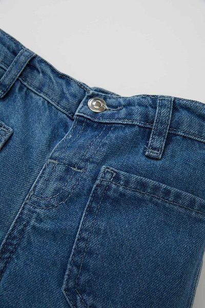 DeFacto Pantaloni de jeans pentru fetiță - elastici, picior lat lat, talie elastică, buzunare D1831a524au