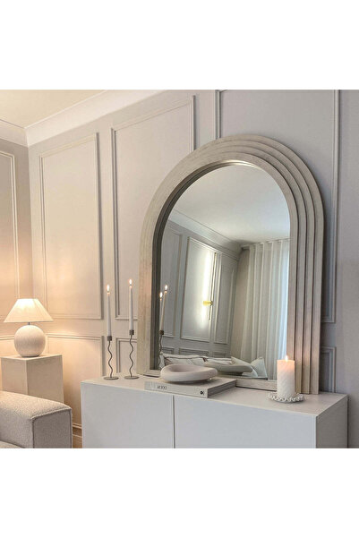 Muummirror 120x100 cm Dekoratif Tasarım Ahşap Konsol Üstü Duvar Aynası - Pint...