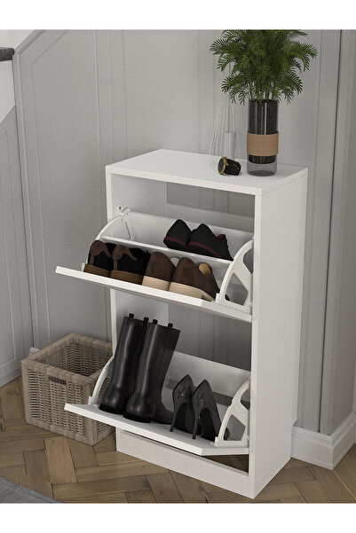 dorpek Bell 2 Raflı Ayakkabılık Beyaz