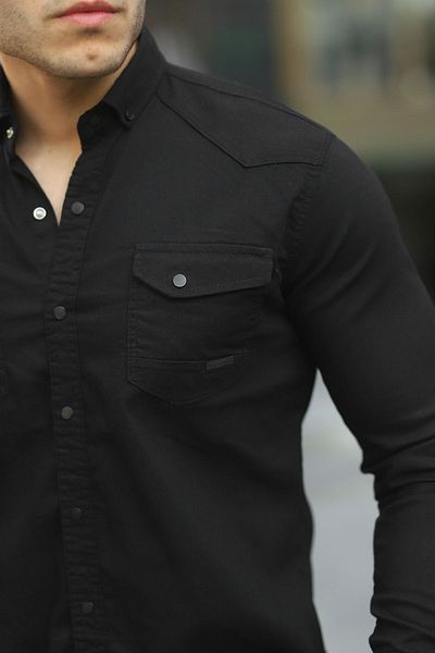 ATİLLA ÖZER Βαμβακερό και Lycra Jeans Gabardine - Κουμπί Snap, Slim Fit Slimfit