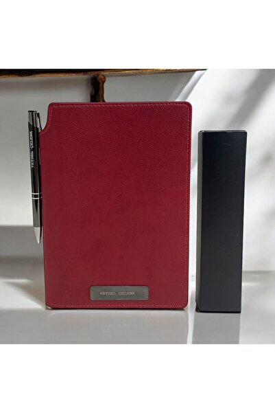 Eren Ofis Kişiye Özel Isimli Yılbaşı Hediyesi Sırttan Kalem Takmalı Deri Ajan...