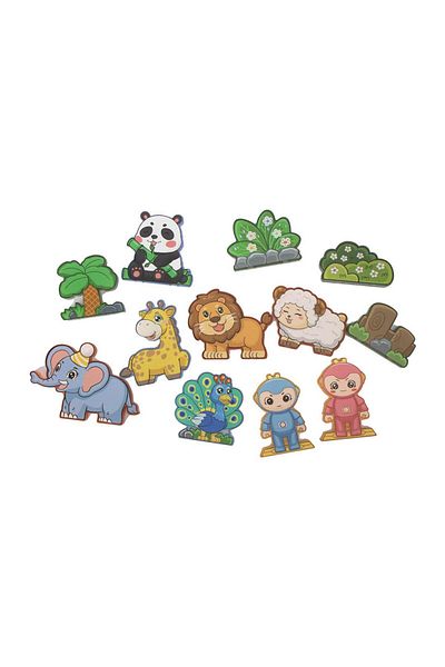 Fab N Funky Animal Paradise Light Magnetic Blocks STEM Toy - 90 Pieces