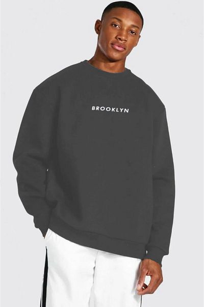 LEONE Brooklyn Printed Black Oversize Sweat