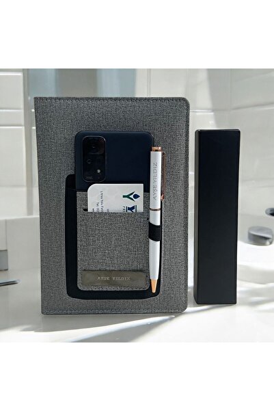 Eren Ofis Öğretmenler Gününe Kişiye Özel Telofon Bölmeli Tarihsiz Ajanda & Tükenmez Kalem Kutulu & Hediye Seti