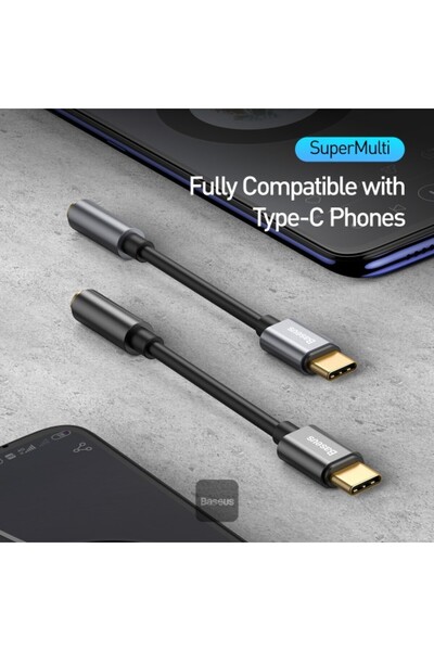Baseus İphone 15 Ve 16 Tüm Serilere Uyumlu Type-c To 3.5mm Kulaklık Dönüştürücü Ses Adaptörü