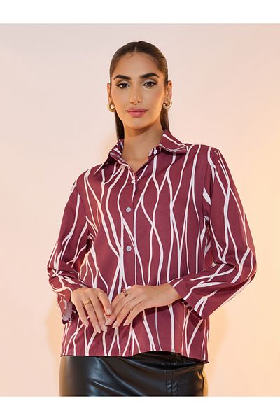 Take Two By Styli قمصان بأكمام طويلة بطباعة تجريدية