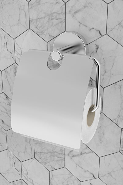 MVP Dolce Krom Kapaklı Kağıtlık Paslanmaz Yapışkan Vidalı