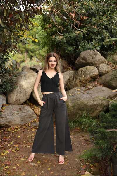 Ozan KOÇ Γυναικείο παντελόνι Gabardine 100% βαμβακερό