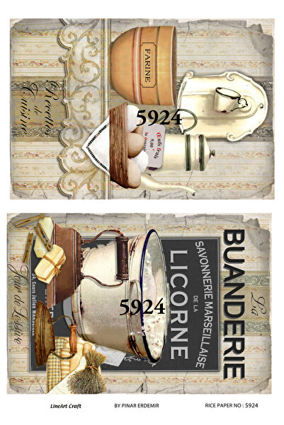 LİNEART ورق ديكوباج نحاسي Lineart رقم: L5924- 29x42 سم