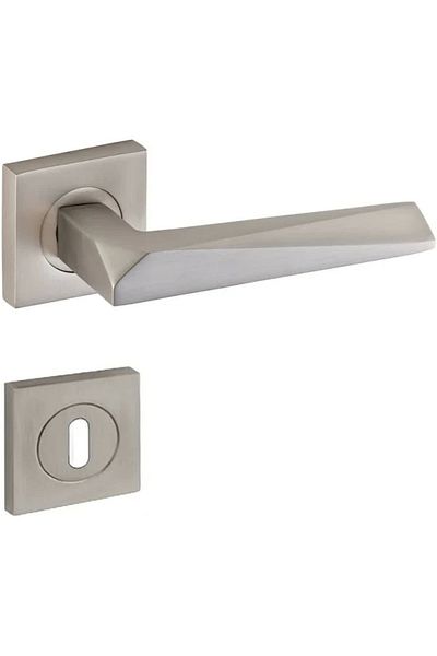 Yale Prism Square Rose Satin Room Door Handle 1 Set