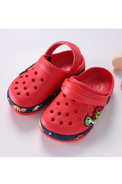 SAPS Dino Desgined Slip On Clogs - Red