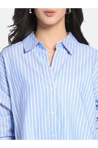 Dennis Lingo By Styli Striped Oversized Longline Shirt