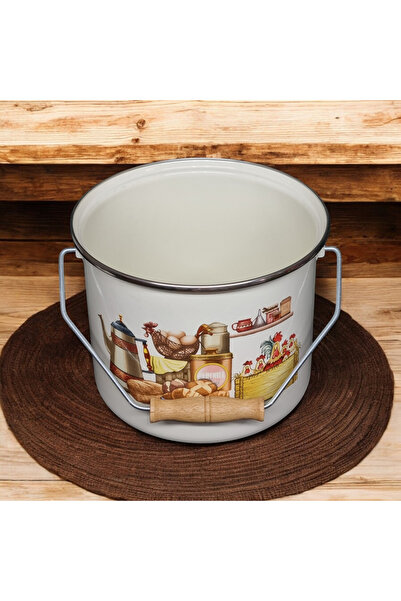 emaye market Enameled Copper Yogurt Pot Pulses Storage Pot Potato Onion Bucket 20 cm 5 Lt