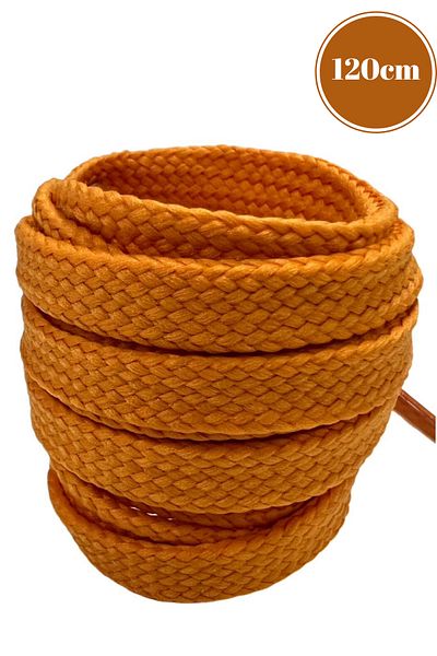 Mag Shoes Care Orange Flat Plain Sports Shoelaces. 120cm. 1 Pair. 2 Pieces.