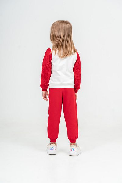 Eray Kids New Year's Themed Sleeves Fleece Tracksuit Set for Girls