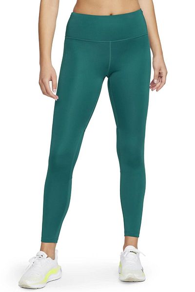 Nike Dri Fit Fast Mid Rise 7/8 Tight Hbr Women's Gathering 3 Pocket Running Training Tights Green