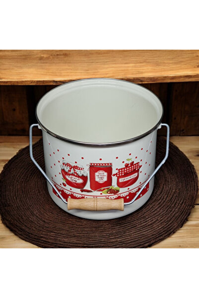 emaye market 18 cm 3Lt Enameled Copper - Yogurt, Potato and Onion Pot Pulses Storage Bucket