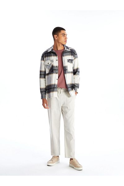 LC Waikiki Plaid Patterned Regular Fit Men's Lumberjack Shirt - Long Sleeve Jacket