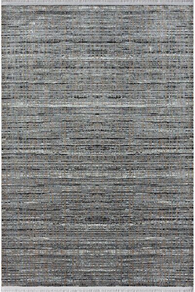 Karmen Halı Best 109 Siyah Halı Beyaz Detaylı Ince Parlak Makinada Yıkanabili...