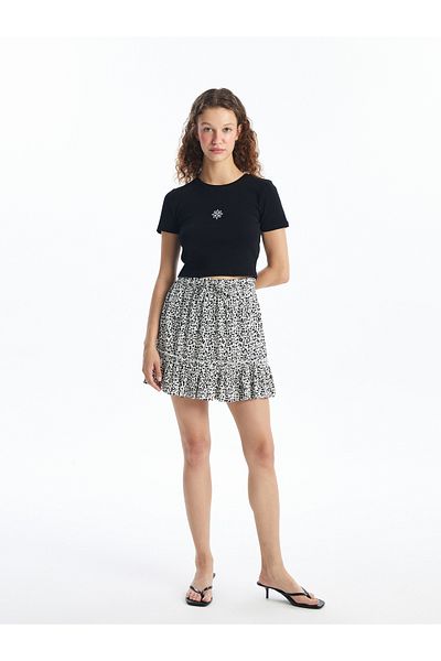 LC Waikiki Patterned Women's Skirt with Elastic Waist