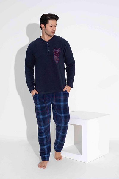 RAPAPA Χειμερινό Σετ Πιτζάμες Ανδρικό Fleece - 5214L