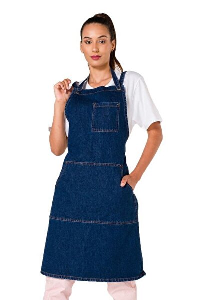 Şensel مريلة جينز أمامية، كحلي، رقبة معلقة -93e645-