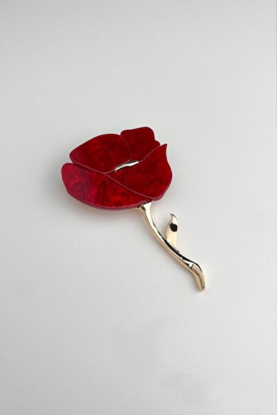 Modex Altın Rengi Sedef Gül Broş (4*7cm)