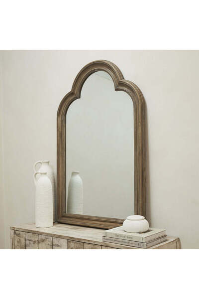 Muummirror 120x80 cm Dekoratif Tasarım Ahşap Konsol Üstü Duvar Aynası - Pinte...