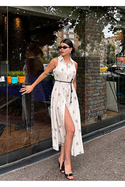 Angel Mia In negru - Rochie cu model fara maneci