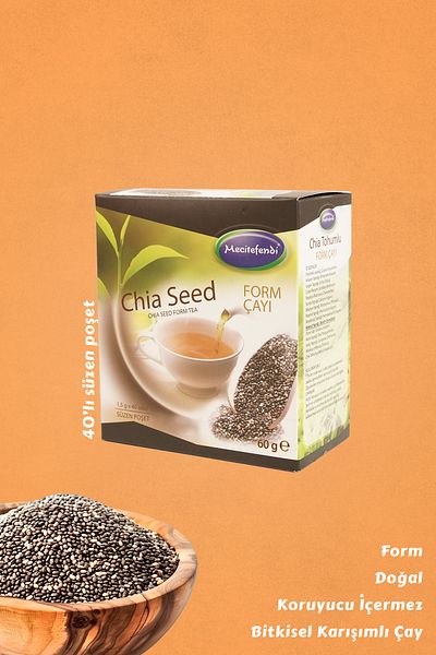 Mecitefendi Chia Seed Tea Filtered Bags 40 Pieces