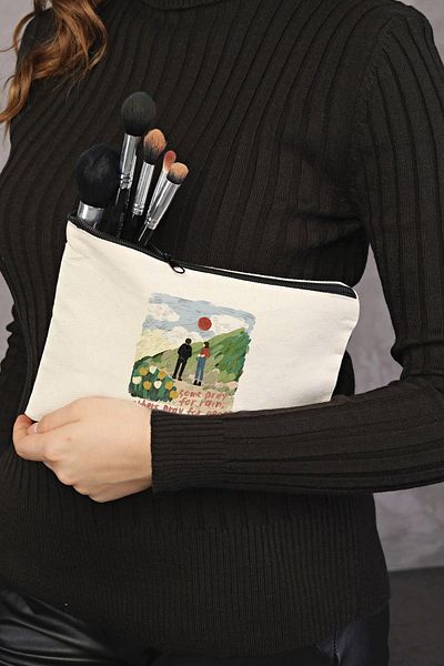 Çınar Bez Çanta Συμπλέκτης I Pray For Your Canvas Τσάντα Μακιγιάζ