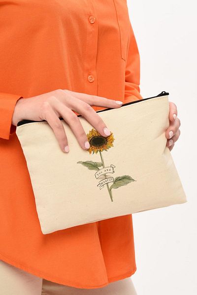 Çınar Bez Çanta Τσάντα μακιγιάζ Clutch You Are Worthy Canvas