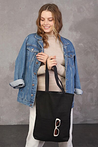 Bagg 3 Cepli Siyah Gabardin Çanta