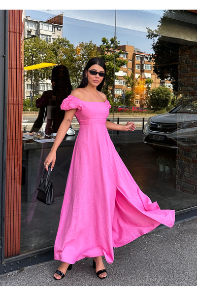 Angel Mia Rochie din poplin roz - Decolteu în spate