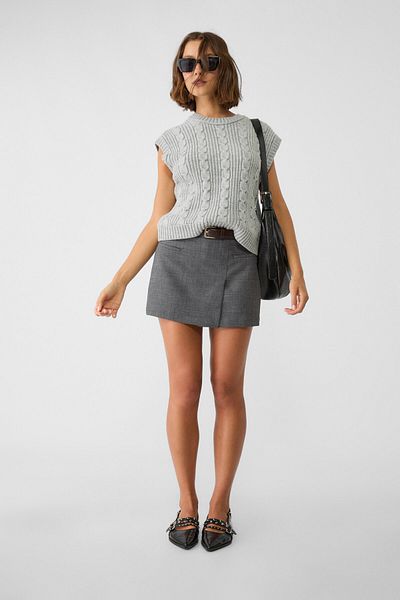 Stradivarius Crossover skort with belt