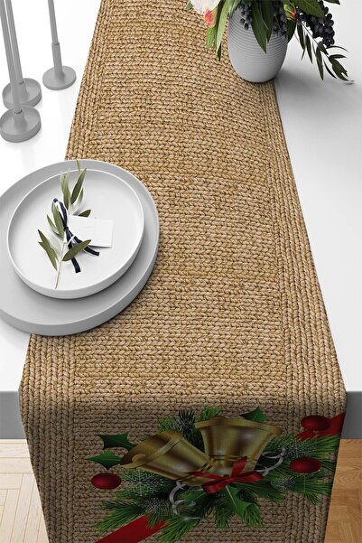 Viva Home Beige New Year New Year Christmas Christmas Runner Table Cloth 40X1...