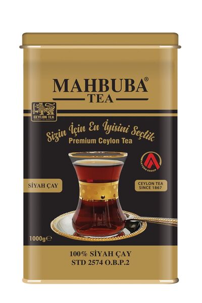 Mahbuba STD 2574 Premium İthal Seylan Sri Lanka Ceylon Kaçak Siyah Yaprak Çayı 1kg Teneke