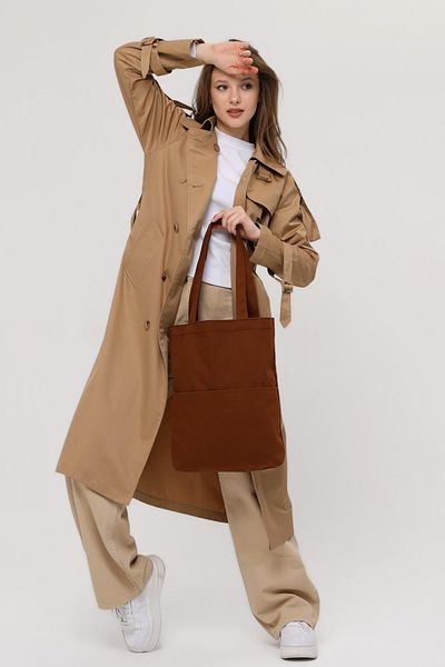 Bagg Dark Brown Gabardine Bag with 3 Pockets