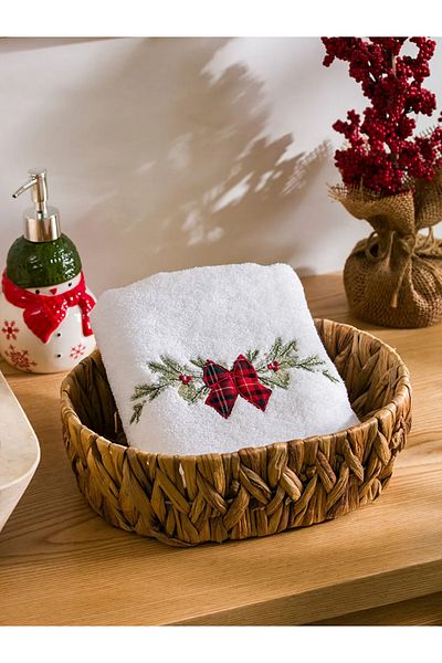 LC Waikiki Lcw White Christmas Themed Cotton Face Towel 50X80 cm
