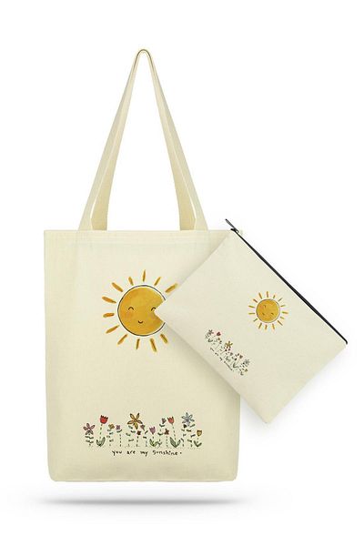 Çınar Bez Çanta Pachet Geantă tote din pânză Smiling Sun