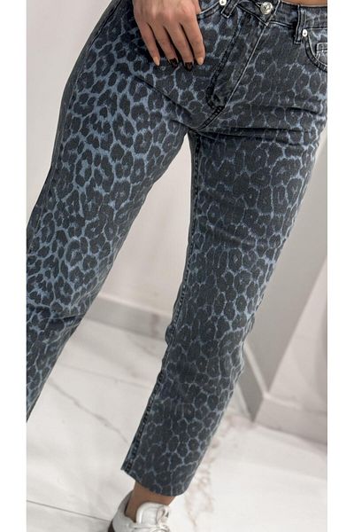 Daves Decupat cu model leopard Jean-albastru