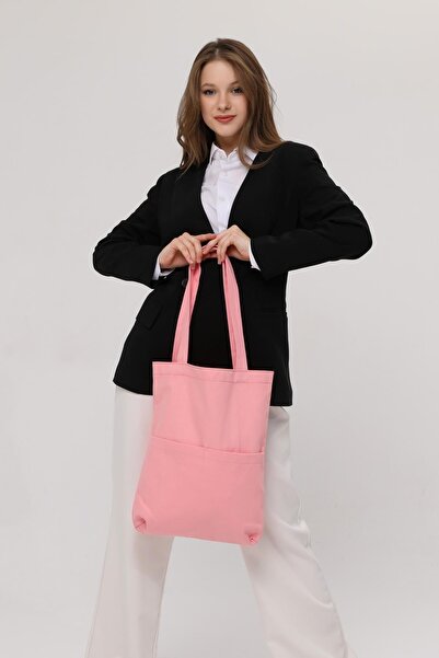 Bagg 3 Cepli Pembe Gabardin Çanta