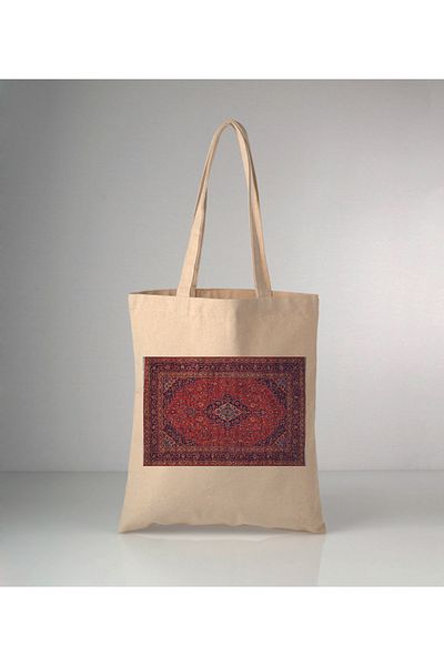 GİFTORA Raw Cloth Shoulder Bag with Carpet Print