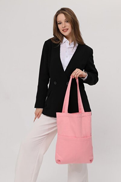 Bagg 3 Cepli Pembe Gabardin Çanta