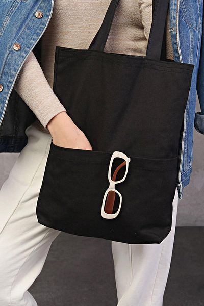 Bagg Black Gabardine Bag with 3 Pockets